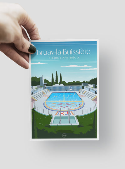 Carte Postale Bruay-la-Buissière - La Piscine Art Déco