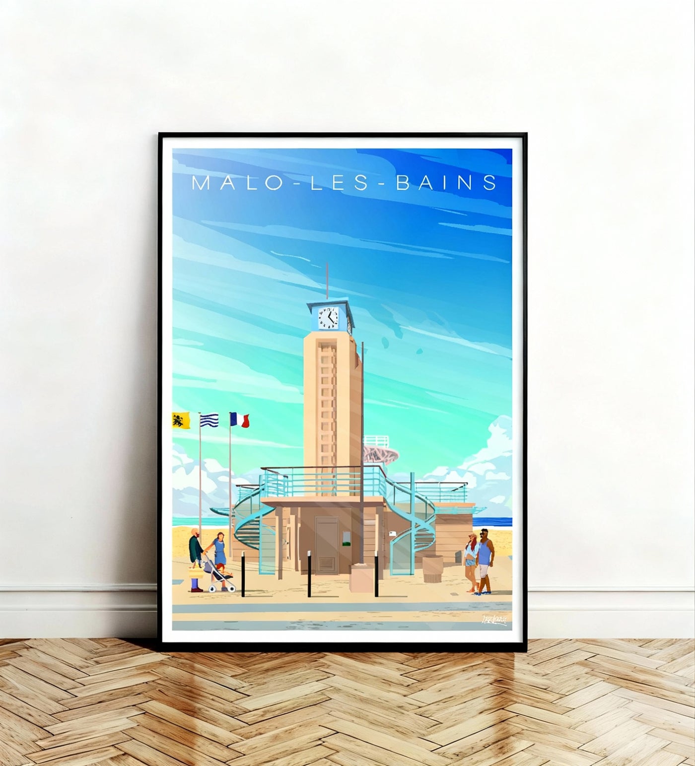 AFFICHE MALO LES BAINS - LE POSTE DE SECOURS