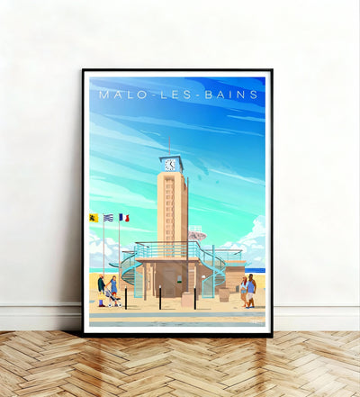 AFFICHE MALO LES BAINS - LE POSTE DE SECOURS