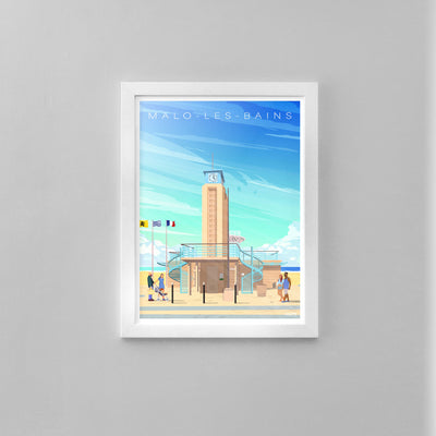 AFFICHE MALO LES BAINS - LE POSTE DE SECOURS