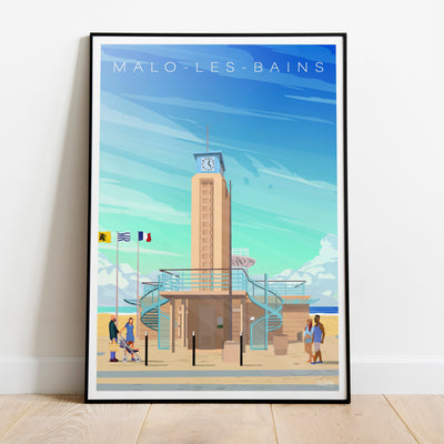 AFFICHE MALO LES BAINS - LE POSTE DE SECOURS