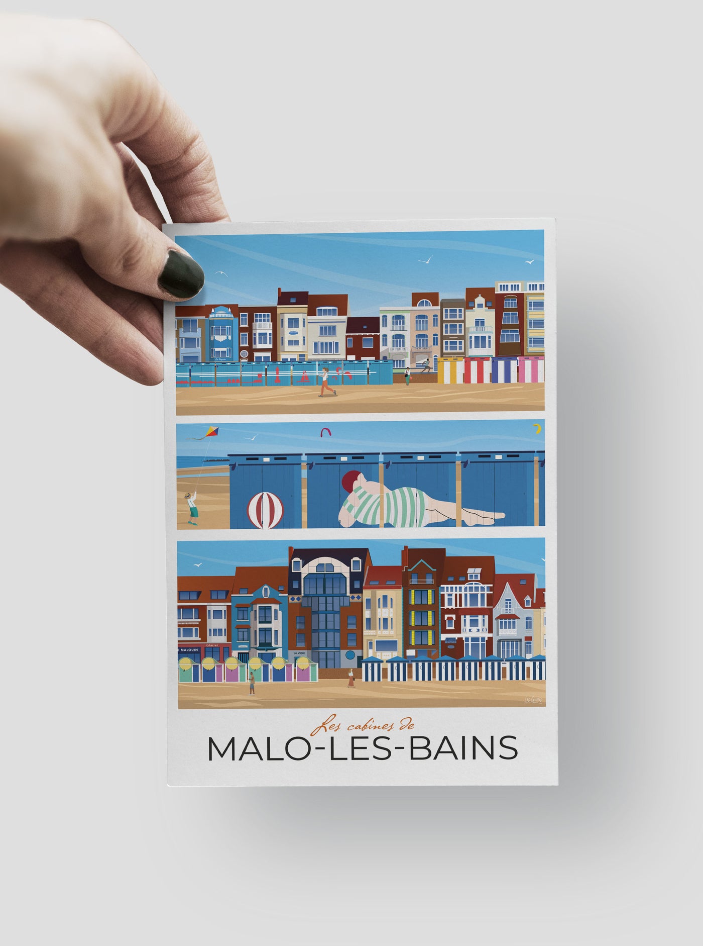 Carte Postale Malo Les Bains - Les Cabines de Plage