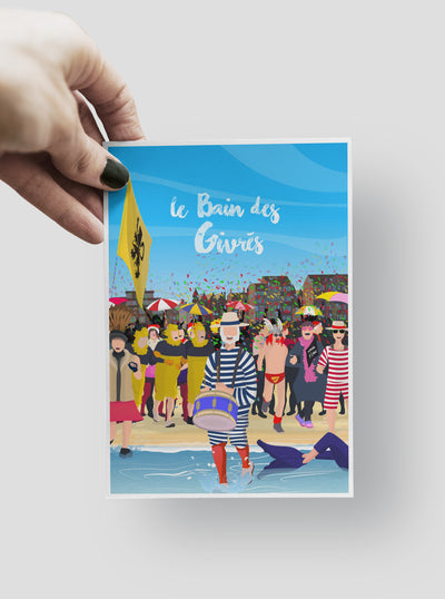 Carte Postale Le Bain des Givrés