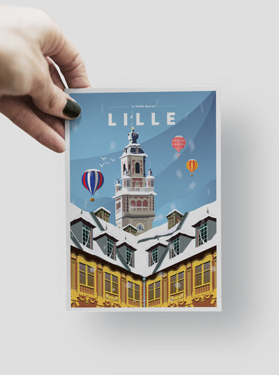 Carte Postale Lille - Sous La Neige