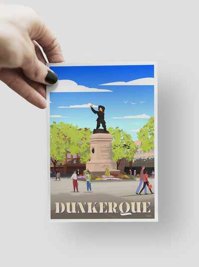 Carte Postale Dunkerque - La Place Jean-Bart